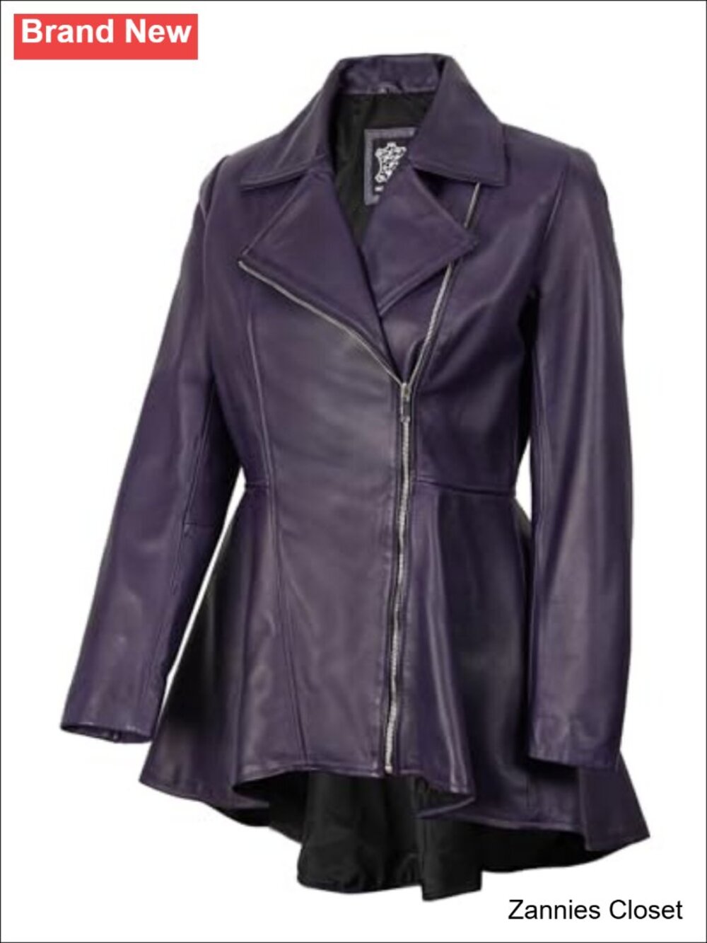✨ Women's Real Lambskin Leather Jacket Peplum Fitted Notch Collar